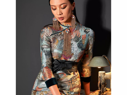 Slanted Collar Jacquard Brocade Qipao / Cheongsam