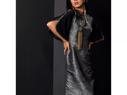 Open Sleeves Piping Cut Qipao Cheongsam
