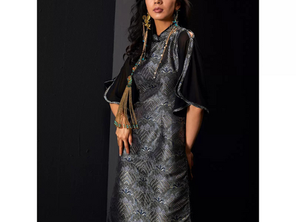 Open Sleeves Piping Cut Qipao Cheongsam