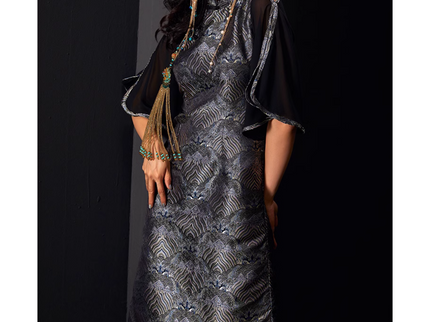 Open Sleeves Piping Cut Qipao Cheongsam
