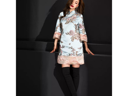 Buttoned Jacquard Loose Tang Suit / Qipao