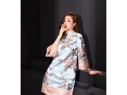 Buttoned Jacquard Loose Tang Suit / Qipao