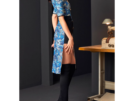 Blue Ukiyoe Print Qipao / Cheongsam