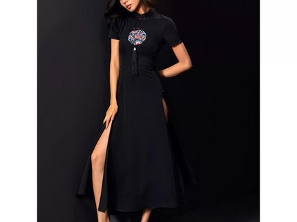Long Tide Dark Qipao Dress