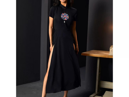 Long Tide Dark Qipao Dress