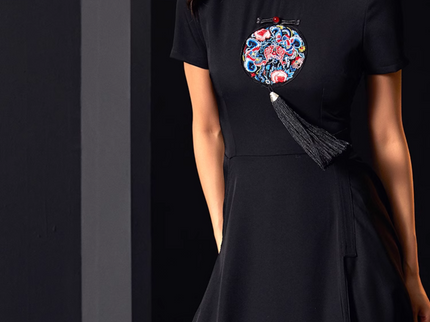 Long Tide Dark Qipao Dress
