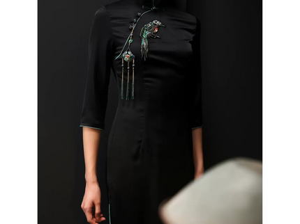 Dark Long Modern Qqipao / cheongsam