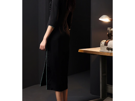 Dark Long Modern Qqipao / cheongsam