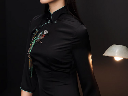 Dark Long Modern Qqipao / cheongsam
