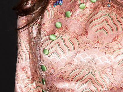 Ukiyo-e Pink Wide Sleeves Qipao / Cheongsam