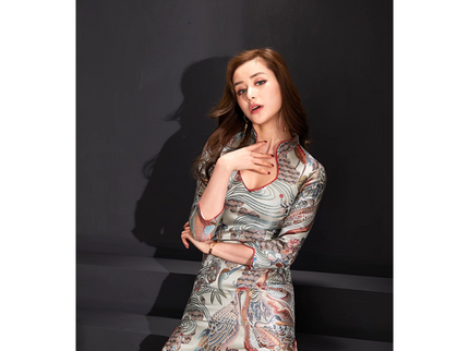 Open Collar Brocade Qipao / Cheongsam