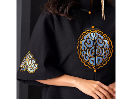 Embroidered Cloud Pattern Tang Suit