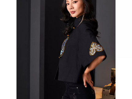 Embroidered Cloud Pattern Tang Suit