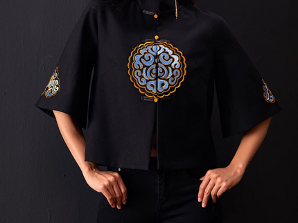 Embroidered Cloud Pattern Tang Suit