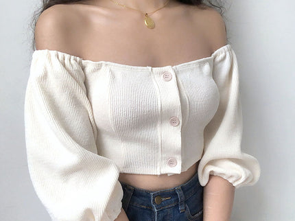 Off Shoulder White Crop Top