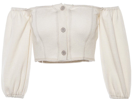 Off Shoulder White Crop Top