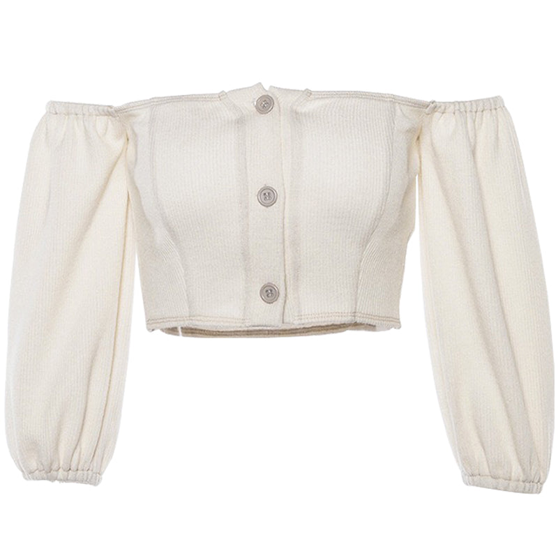 Off Shoulder White Crop Top