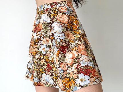 Floral High Waist Mini Skirt