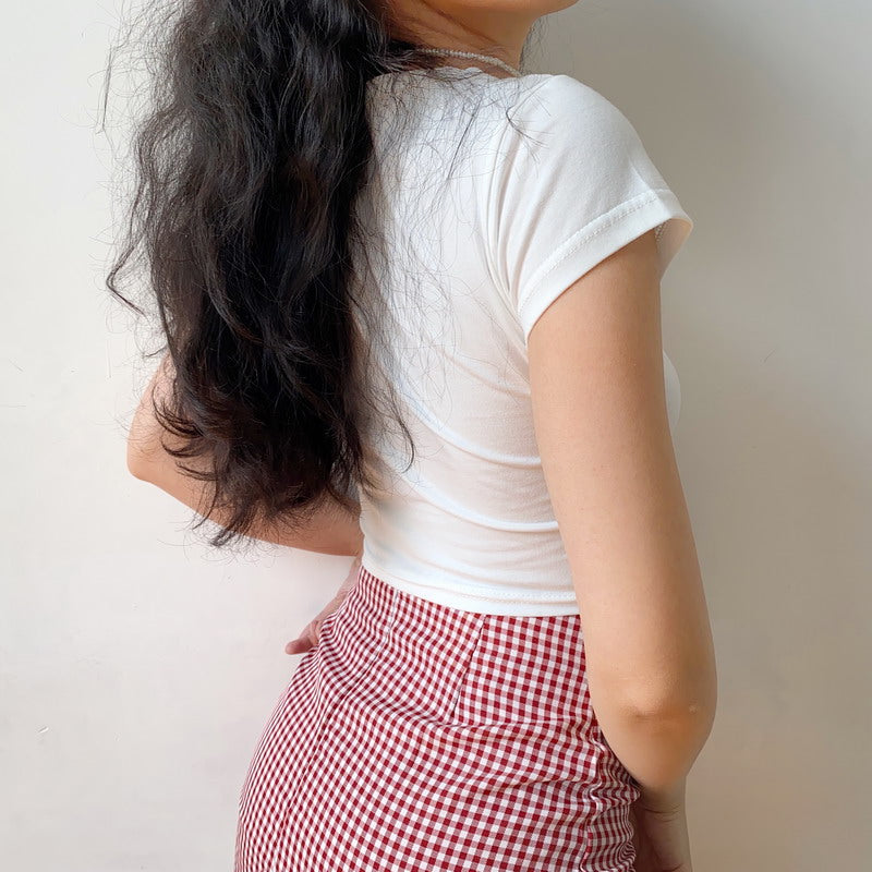 Sunflower White Crop Top