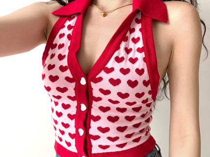 V-Neck Halter Crop Top