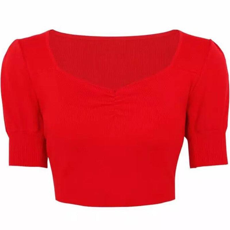 Puff Short Sleeve Crop Top