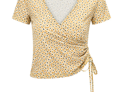 V Neck Daisy Crop Top