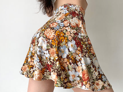 Floral High Waist Mini Skirt