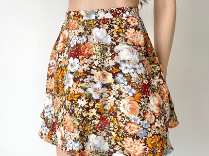 Floral High Waist Mini Skirt