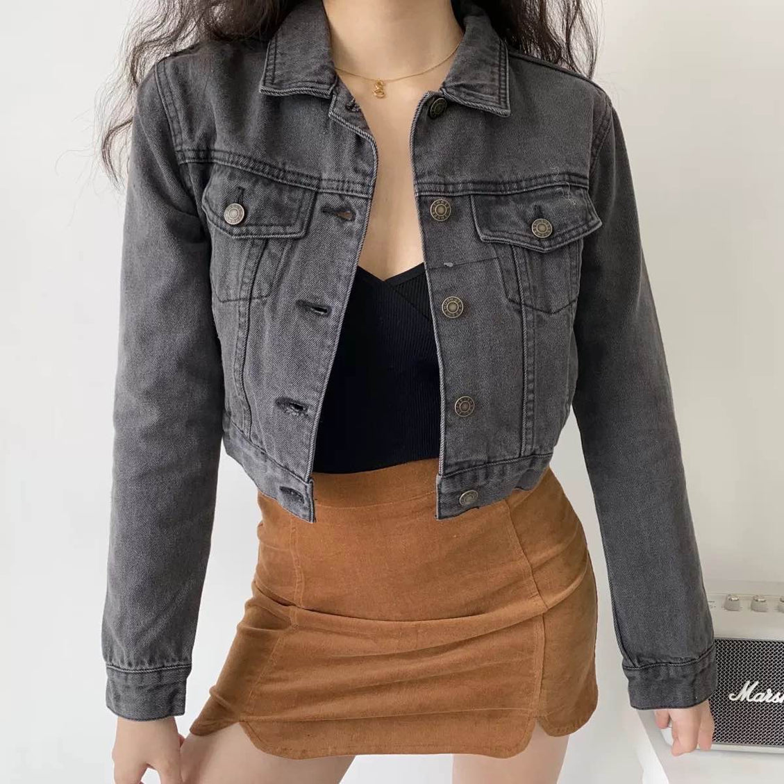 Smokey Cropped Denim Jacket
