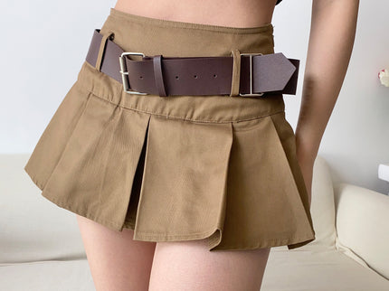 High Waisted Pleated Mini Skirt