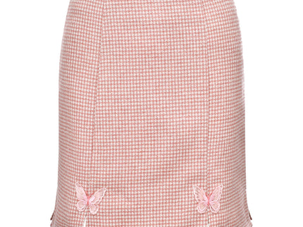 High Waist Houndstooth Mini Skirt