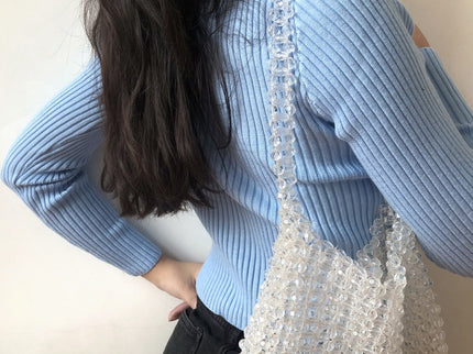 Double Zipper Lapel Cardigan