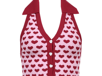 V-Neck Halter Crop Top