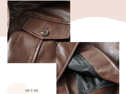Lapel Short PU Leather Jacket