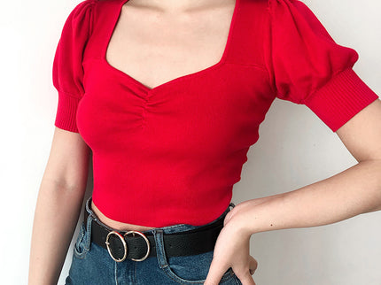 Puff Short Sleeve Crop Top