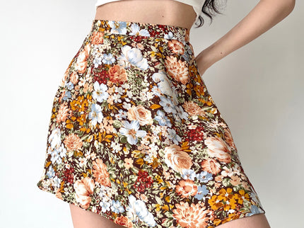 Floral High Waist Mini Skirt