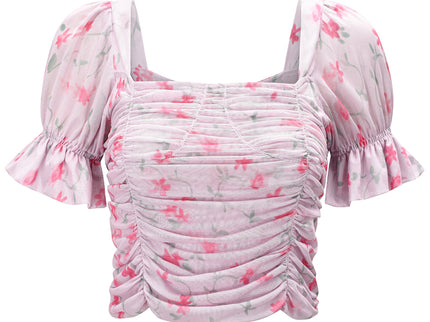 Pink Ruffle Crop Top