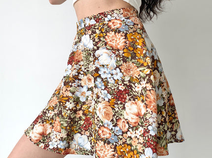 Floral High Waist Mini Skirt