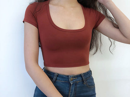 U Neck Crop Top