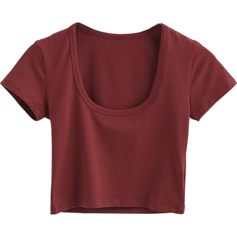 U Neck Crop Top