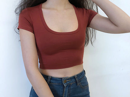U Neck Crop Top