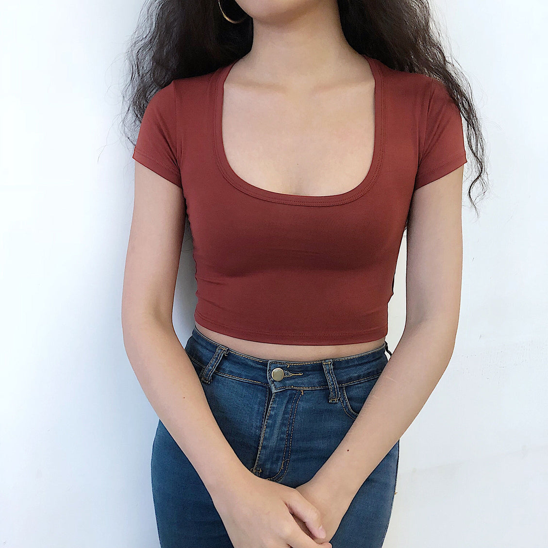 U Neck Crop Top