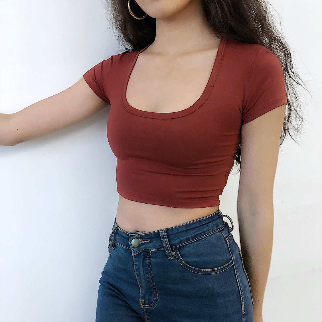 U Neck Crop Top