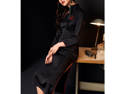 Black Long Modern Qipao
