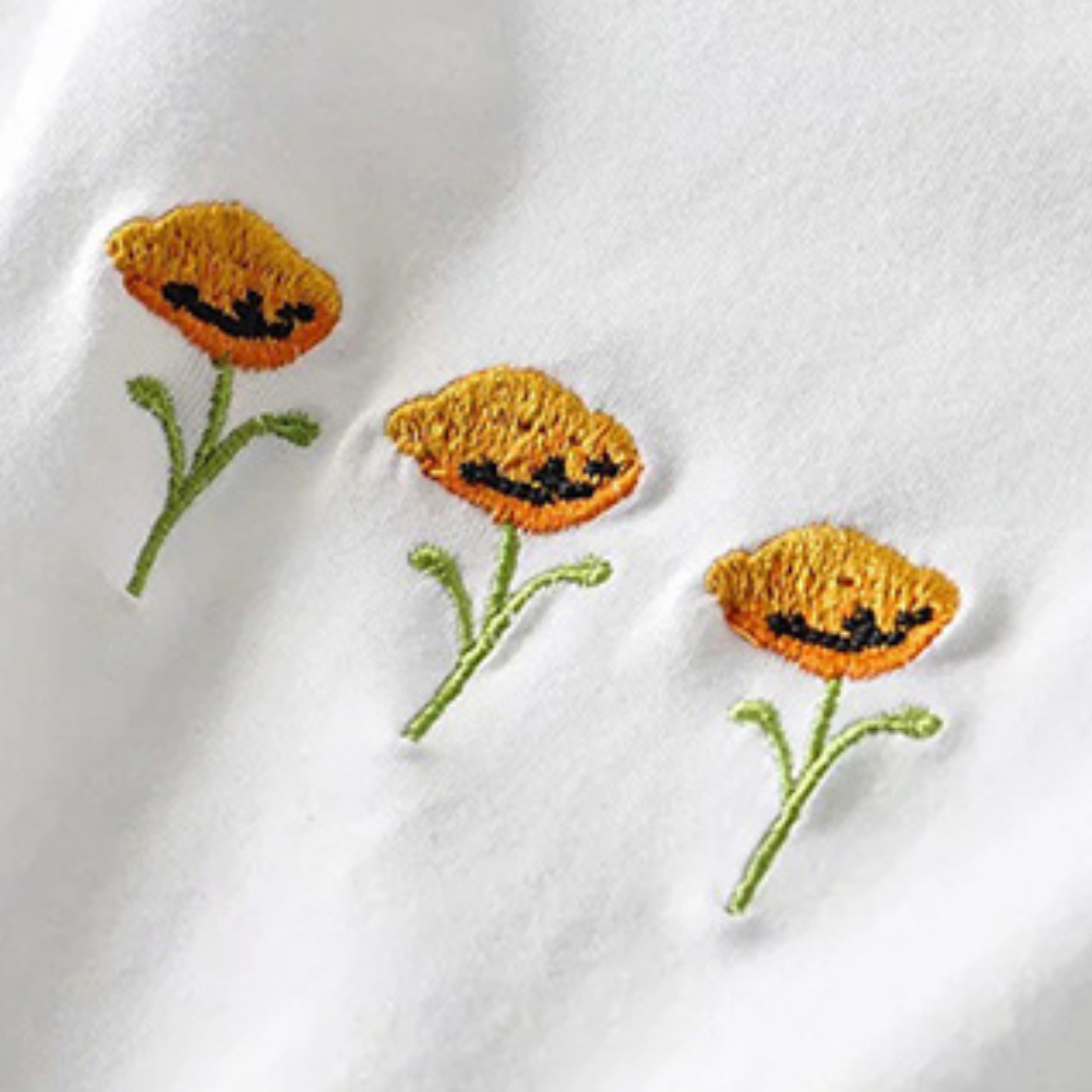 Sunflower White Crop Top