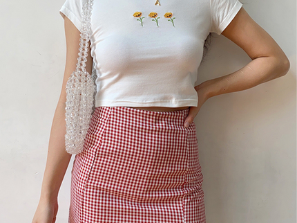 Sunflower White Crop Top