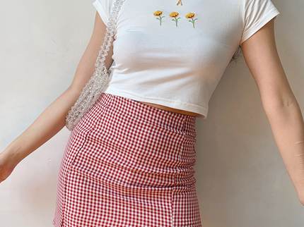 Sunflower White Crop Top