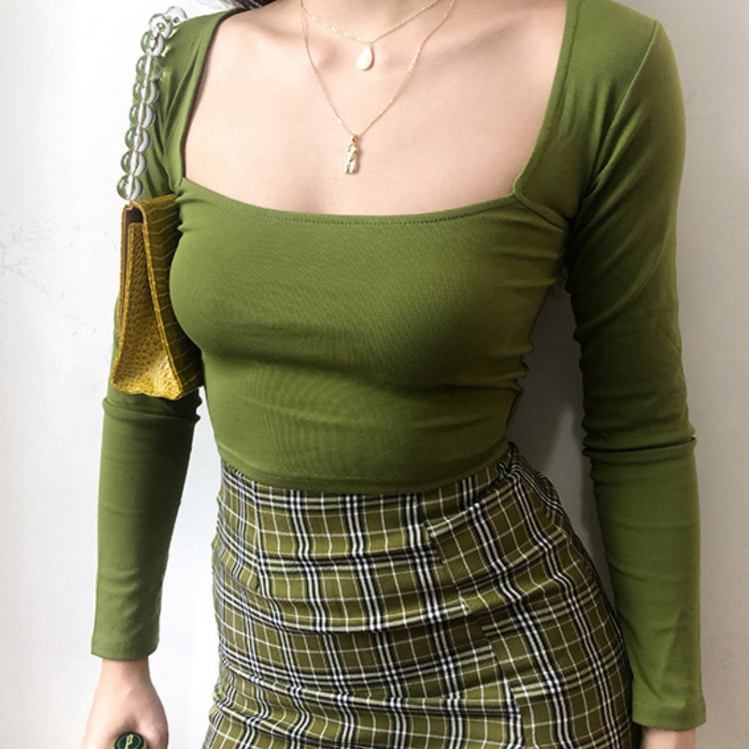 Pistachio Long Sleeve Crop Top