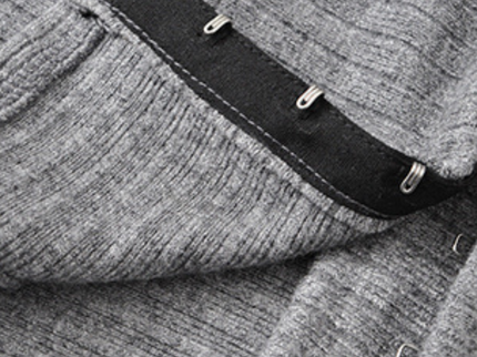 Grey Buckle Knitted Cardigan