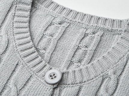 Long Sleeve Knitted Gray Gardigan
